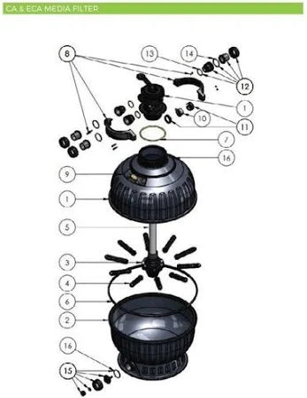 Astral Pool CA280 Stand Pipe & Laterals - Part # 77753